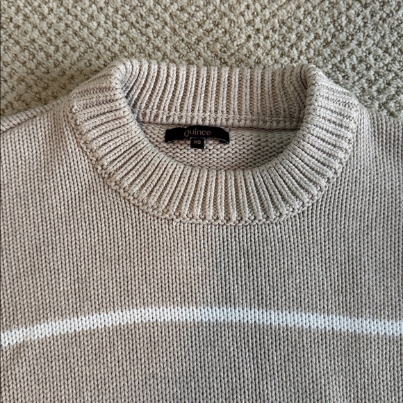 Striped Beige Sweater Quince XS - Picture 3 of 3